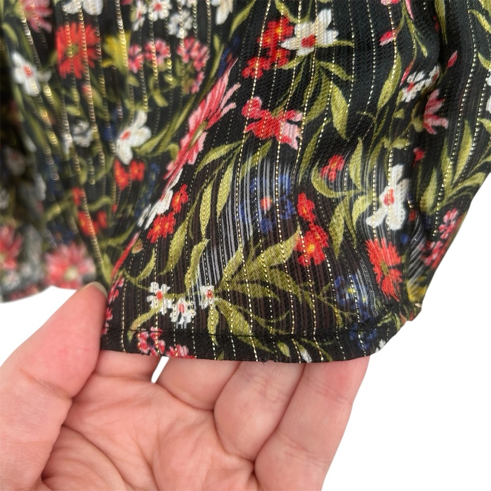 NWT Old Navy Waist-Defined Floral Shine Mini Dress in Black Floral Size 2X READ - Picture 8 of 10